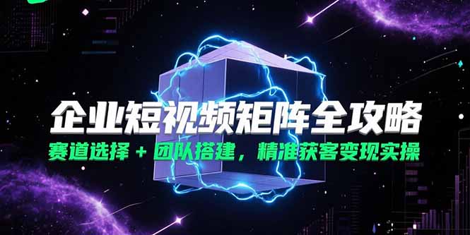企业短视频矩阵全攻略，赛道选择+团队搭建，精准获客变现实操-百货大全