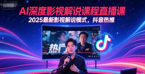 AI深度影视解说课程直播课，2025最新影视解说模式，抖音热推-百货大全