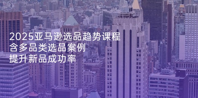 2025亚马逊选品趋势课程，含多品类选品案例，提升新品成功率-百货大全