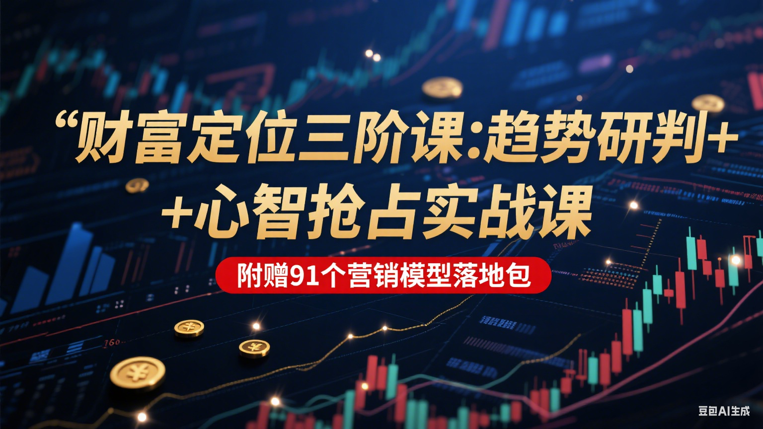 财富定位三阶：趋势研判 + 心智抢占实战课，附赠91个营销模型落地包-百货大全