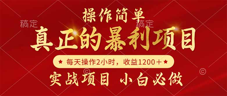 真正的暴利项目，操作简单，每天收益1200＋，自己做老板-百货大全