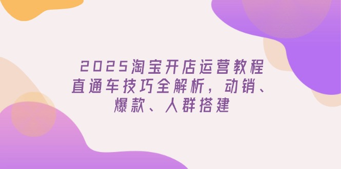 2025淘宝开店运营教程更新，直通车技巧全解析，动销、爆款、人群搭建-百货大全