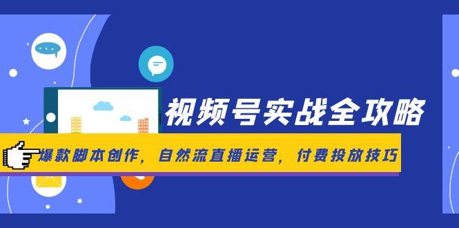 视频号实战全攻略，爆款脚本创作，自然流直播运营，付费投放技巧-百货大全