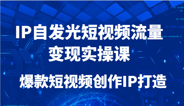 IP自发光短视频流量变现实操课，爆款短视频创作IP打造-百货大全