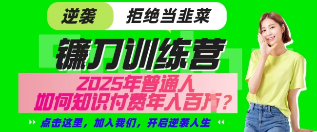 【网创项目终点站-镰刀训练营超级IP合伙人】25年普通人如何通过知识付费实现逆袭【揭秘】-百货大全