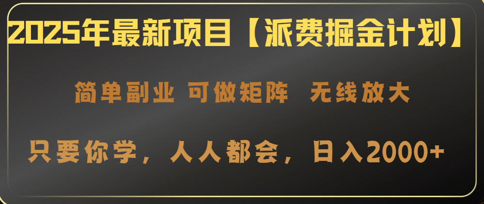 2025年最新项目【派费掘金计划】操作简单，日入2000+-百货大全