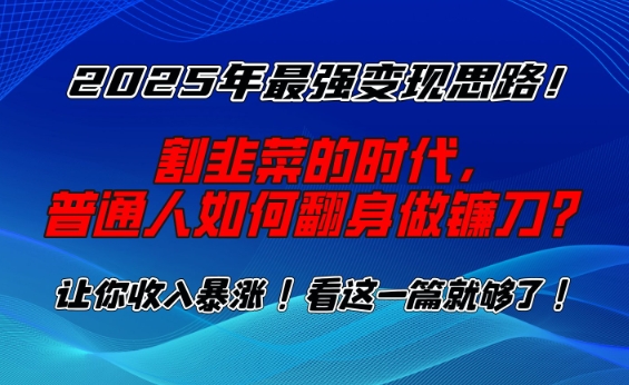 2025年最强变现思路，割韭菜的时代， 普通人如何翻身做镰刀？【揭秘】-百货大全