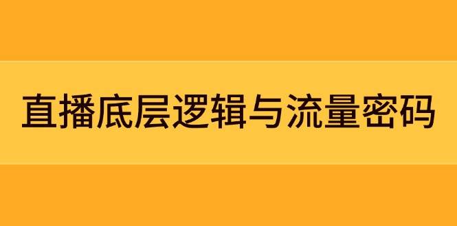 直播底层逻辑与流量密码：定位模型+案例拆解，急速流承接与数据优化全攻略-百货大全