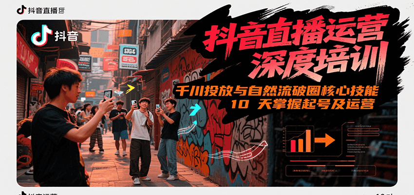 抖音直播运营深度培训，千川投放与自然流核心技能，10天掌握起号及运营(6-7月新课)-百货大全