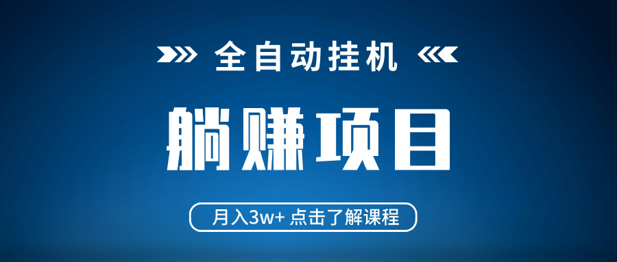 全自动挂机项目 月入3w+ 真正躺平项目 不吃电脑配置 当天见收益-百货大全