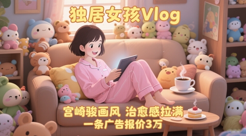 单个账号涨粉71W！用AI制作独居女孩Vlog，宫崎骏画风，治愈感拉满，一条广告报价3W-百货大全