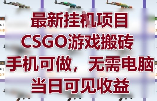 最新挂G项目，CSGO游戏搬砖，手机可做，无需电脑，当日见收益【揭秘】-百货大全
