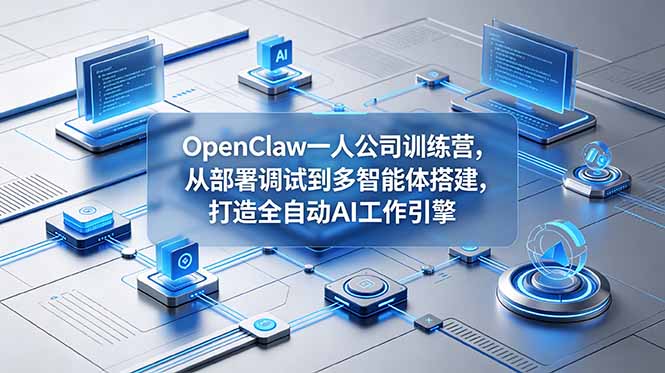 OpenClaw 一人公司训练营，从部署调试到多智能体搭建，打造全自动 AI 工作引擎-百货大全