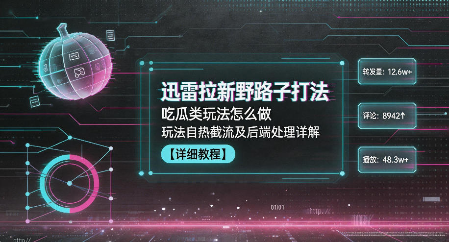 迅雷拉新野路子打法，吃瓜类玩法怎么做，玩法自热截流及后端处理详解-百货大全