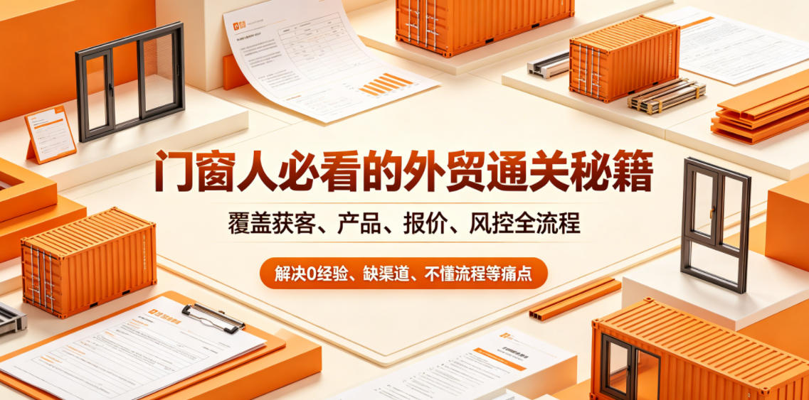 门窗人必看的外贸通关秘籍,块覆盖获客、产品、报价、风控全流程,解决0经验、缺渠道、不懂流程等痛点-百货大全