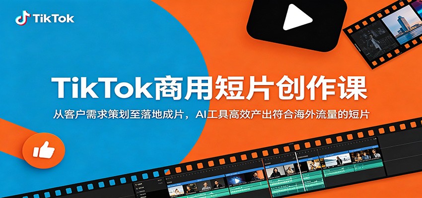 TikTok商用短片创作课：从客户需求策划至落地成片，AI工具高效产出符合海外流量的短片-百货大全