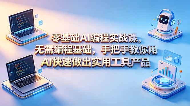 零基础AI编程实战课-更新，无需编程基础，手把手教你用AI快速做出实用工具产品-百货大全
