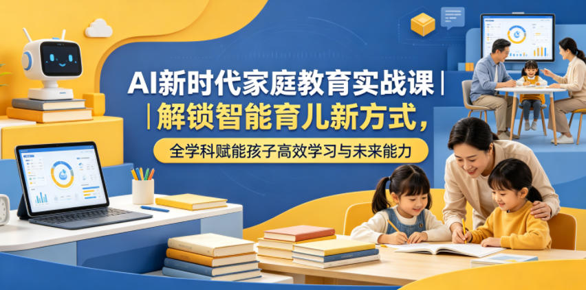 AI新时代家庭教育实战课｜解锁智能育儿新方式，全学科赋能孩子高效学习与未来能力-百货大全
