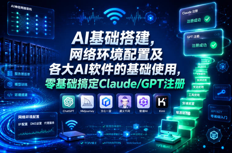 AI基础搭建,网络环境配置及各大AI软件的基础使用,零基础搞定Claude/GPT注册-百货大全