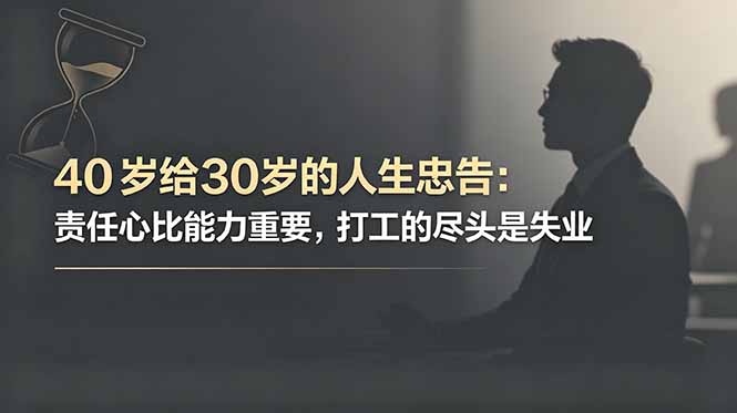付费文章：40岁给30岁的人生忠告：责任心比能力重要，打工的尽头是失业-百货大全