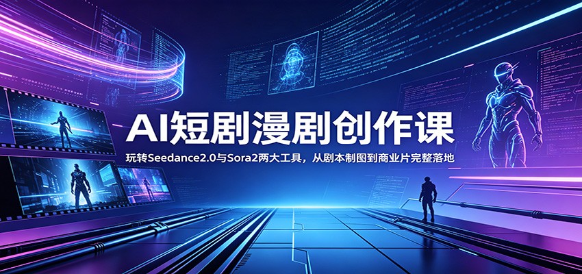 AI短剧漫剧创作课：玩转Seedance2.0与 Sora2两大工具，从剧本制图到商业片完整落地-百货大全