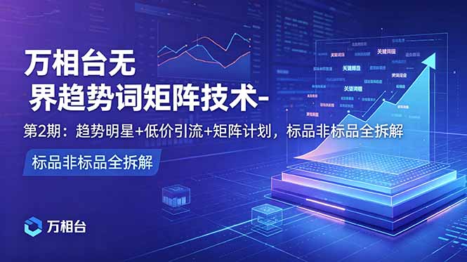 万相台无界趋势词矩阵技术-第2期:趋势明星+低价引流+矩阵计划,标品非标品全拆解-百货大全