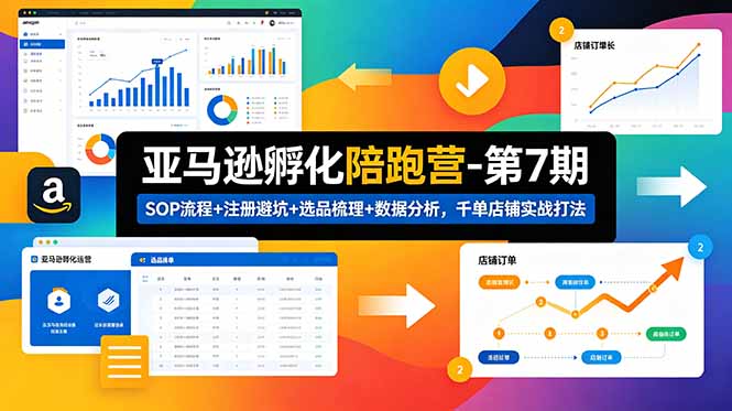 亚马逊孵化陪跑营-第7期：SOP流程+注册避坑+选品梳理+数据分析，千单店铺实战打法-百货大全