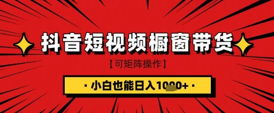 抖音短视频食品橱窗带货，小白轻松上手日入1k+【揭秘】-百货大全