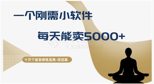 十万个富翁修炼宝典之17.一个刚需小软件，每天能卖5000+-百货大全