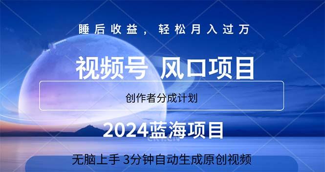2024蓝海项目，3分钟自动生成视频，月入过万-百货大全