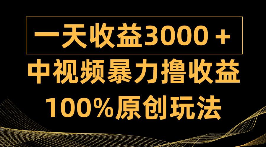 (9696期)中视频暴力撸收益，日入3000＋，100%原创玩法，小白轻松上手多种变现方式-百货大全