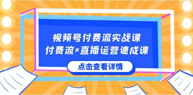 视频号付费流实战课，付费流×直播运营速成课，让你快速掌握视频号核心运营技能-百货大全