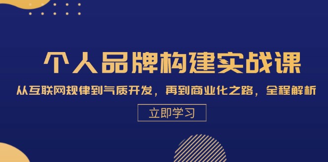 个人品牌构建实战课：从互联网规律到气质开发，再到商业化之路，全程解析-百货大全