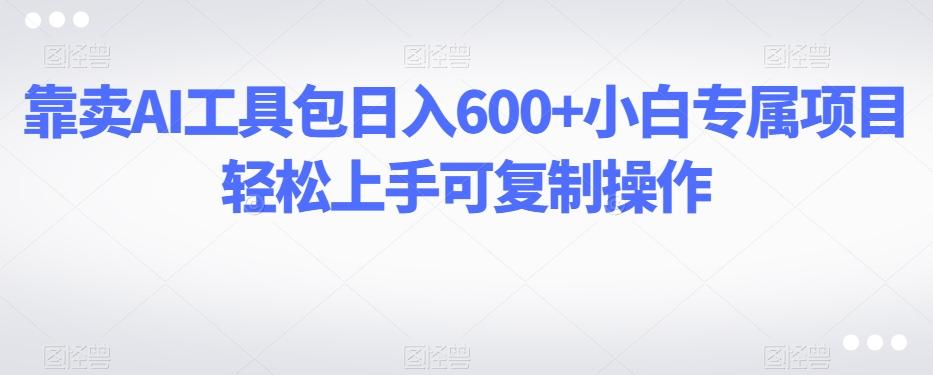 靠卖AI工具包日入600+小白专属项目轻松上手可复制操作-百货大全