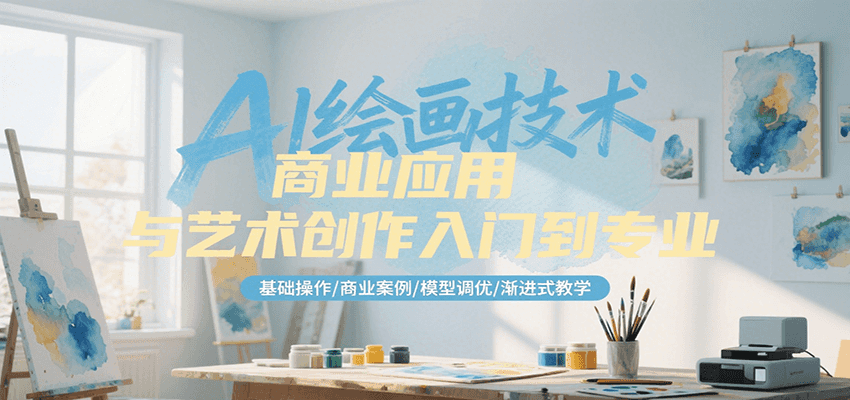 AI绘画技术商业应用与艺术创作入门到专业，基础操作/商业案例/模型调优/渐进式教学-百货大全
