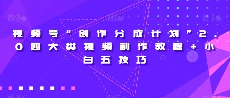 视频号“创作分成计划”2.0四大类视频制作教程+小白五技巧【揭秘】-百货大全