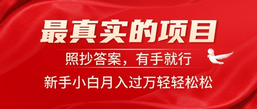 最真实的项目，照抄答案，有手就行，新手小白月入过万轻轻松松-百货大全