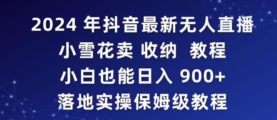 2024年抖音最新无人直播小雪花卖收纳教程，小白也能日入900+落地实操保姆级教程【揭秘】-百货大全