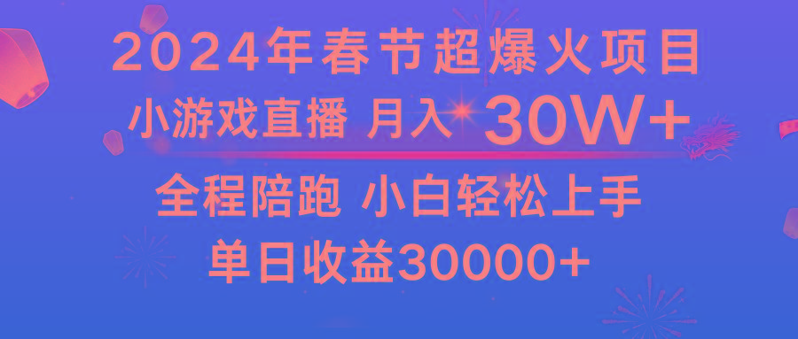龙年2024过年期间，最爆火的项目 抓住机会 普通小白如何逆袭一个月收益30W+-百货大全