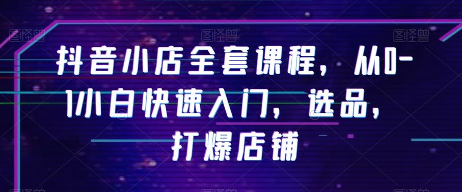 抖音小店全套课程，从0-1小白快速入门，选品，打爆店铺-百货大全