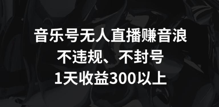 音乐号无人直播赚音浪，不违规、不封号，1天收益300+【揭秘】-百货大全