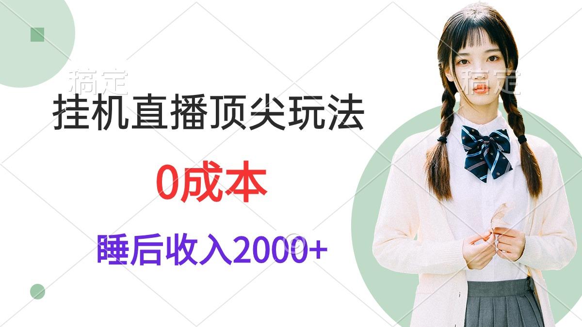 (9715期)挂机直播顶尖玩法，睡后日收入2000+、0成本，视频教学-百货大全