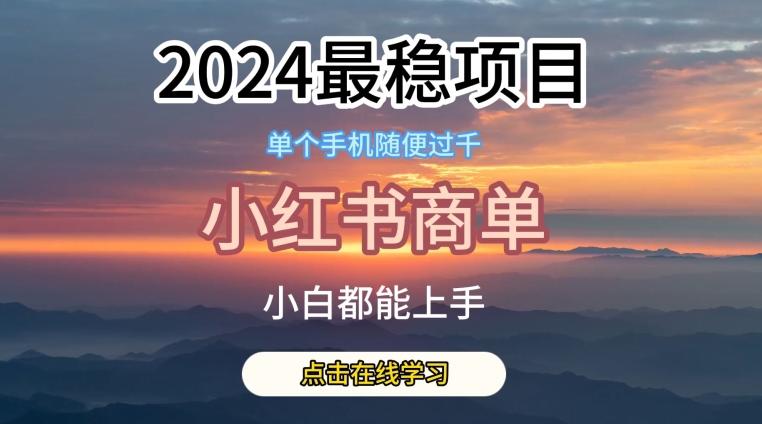 2024最稳蓝海项目，小红书商单项目，没有之一【揭秘】-百货大全