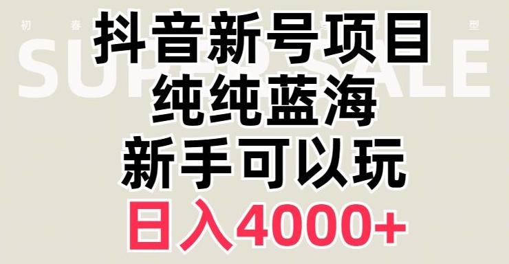 抖音蓝海赛道，必须是新账号，日入4000+【揭秘】-百货大全