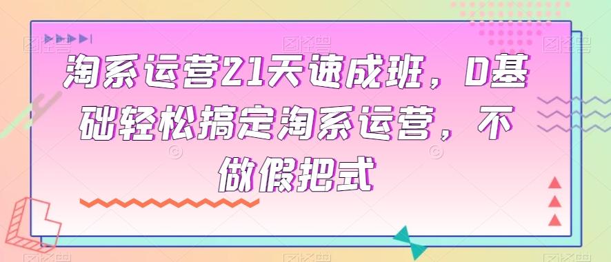 淘系运营21天速成班，0基础轻松搞定淘系运营，不做假把式-百货大全