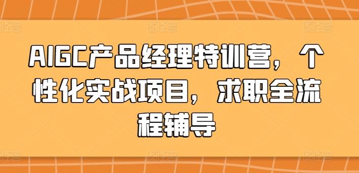 AIGC产品经理特训营，个性化实战项目，求职全流程辅导-百货大全