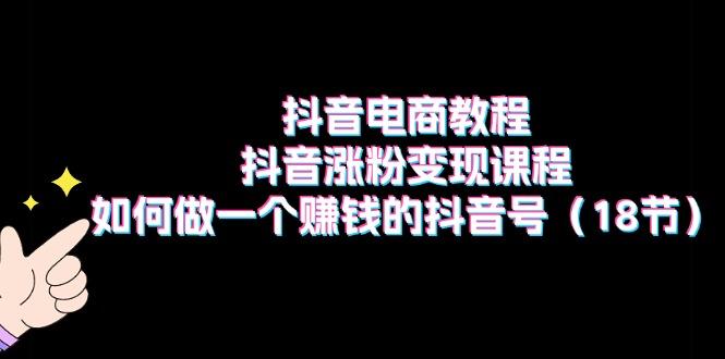 抖音电商教程：抖音涨粉变现课程：如何做一个赚钱的抖音号(18节-百货大全