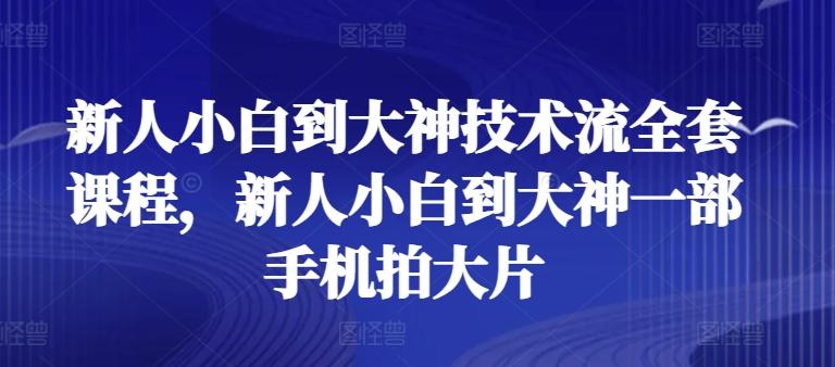 新人小白到大神技术流全套课程，新人小白到大神一部手机拍大片-百货大全