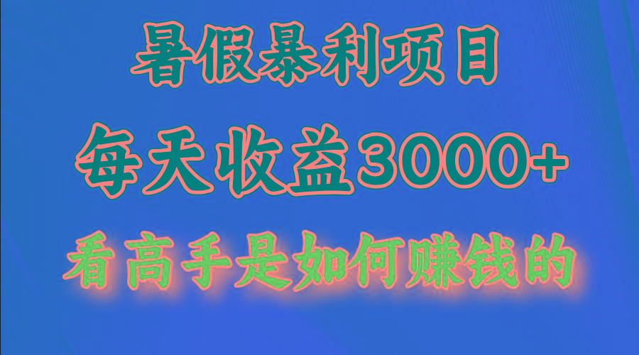 暑假暴力项目 1天收益3000+，视频号，快手，不露脸直播.次日结算-百货大全