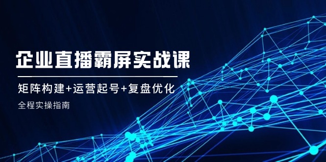 企 业 直 播 霸 屏实战课：矩阵构建+运营起号+复盘优化，全程实操指南-百货大全